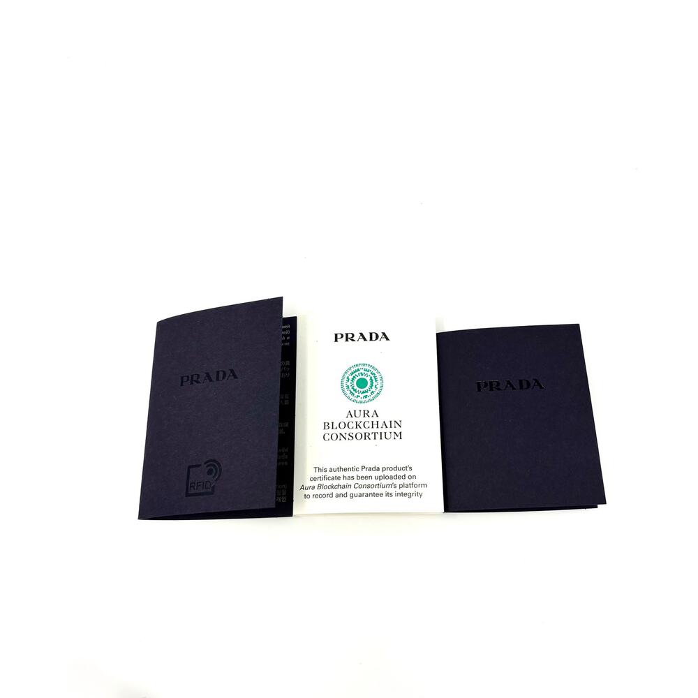 Prada Triangle Logo Saffiano Leather Card Holder Cipria - Picture 7 of 7